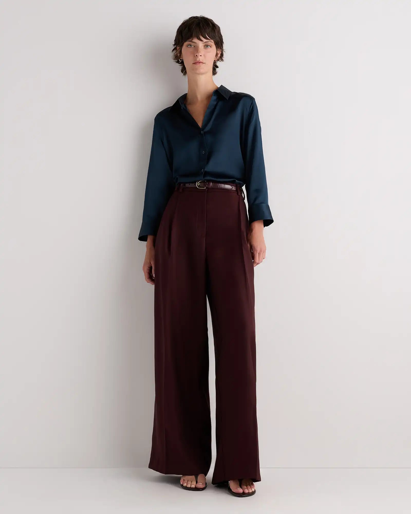 100% Washable Silk Three-Quarter Sleeve Shirt