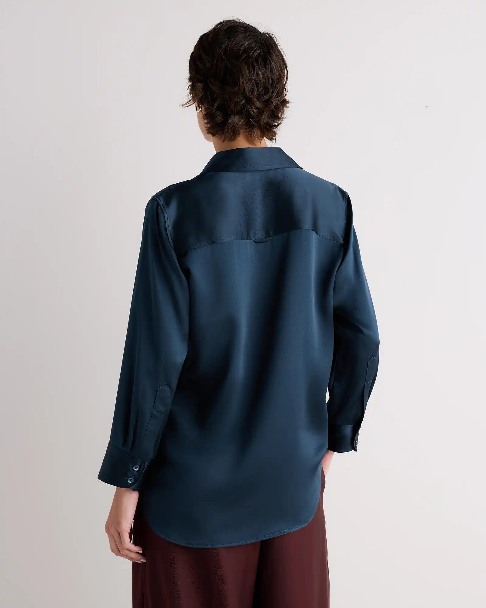 100% Washable Silk Three-Quarter Sleeve Shirt