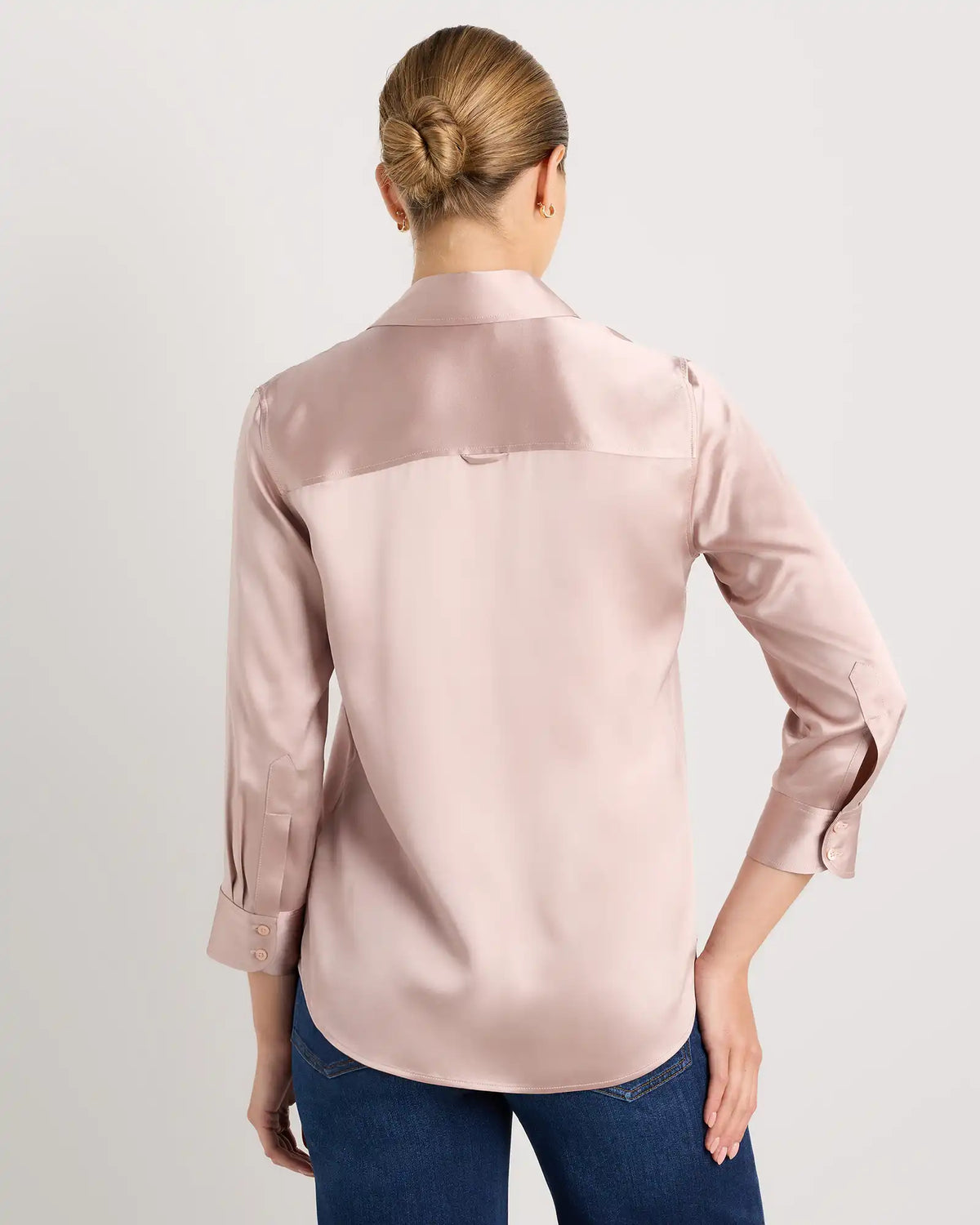 100% Washable Silk Three-Quarter Sleeve Shirt
