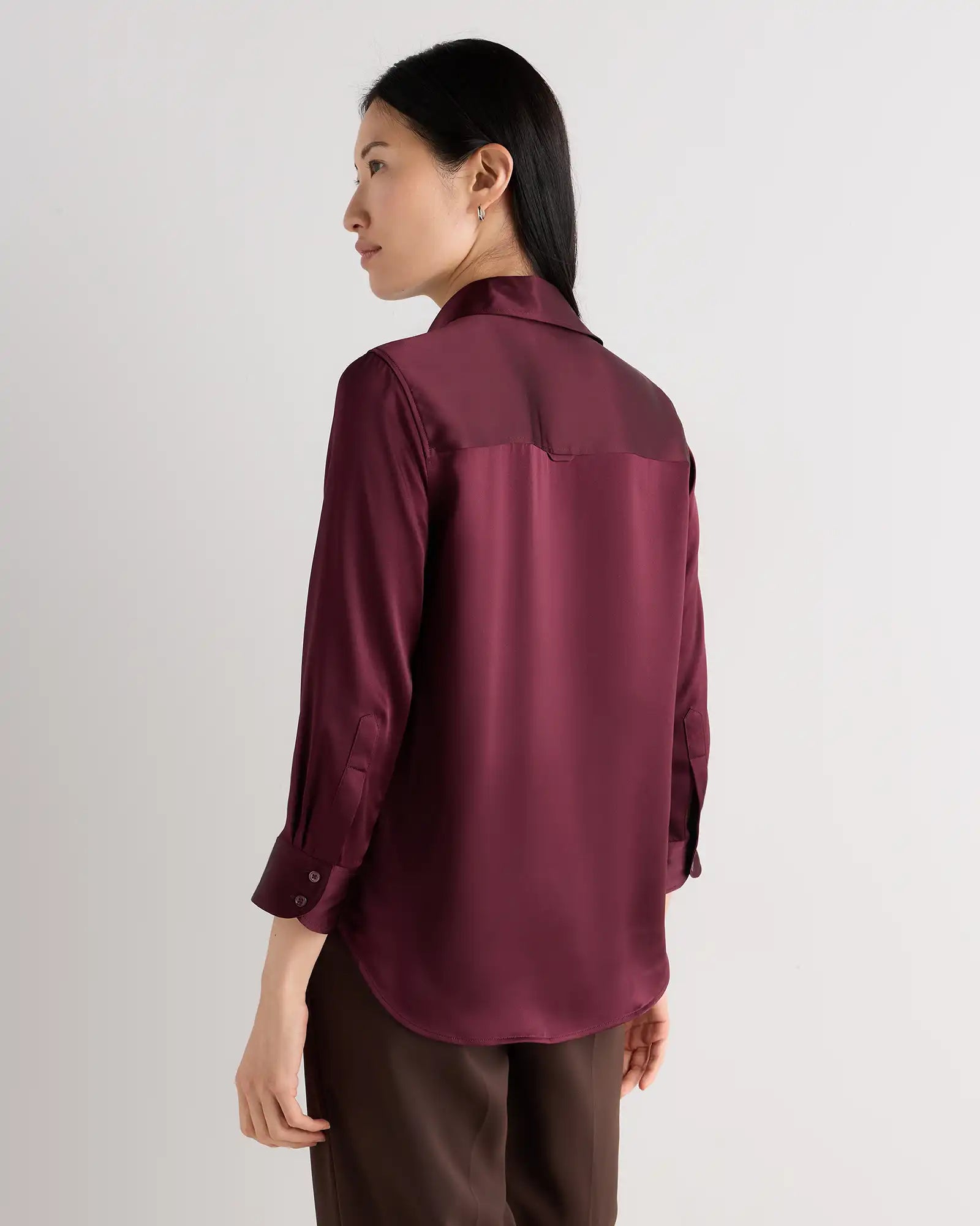100% Washable Silk Three-Quarter Sleeve Shirt