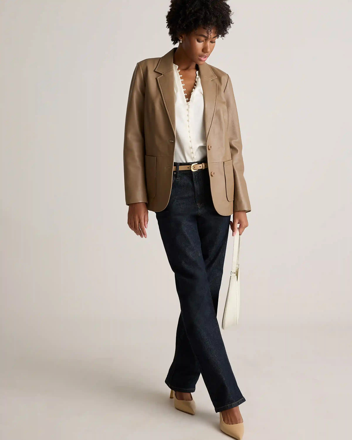 Washable Stretch Silk Peasant Blouse