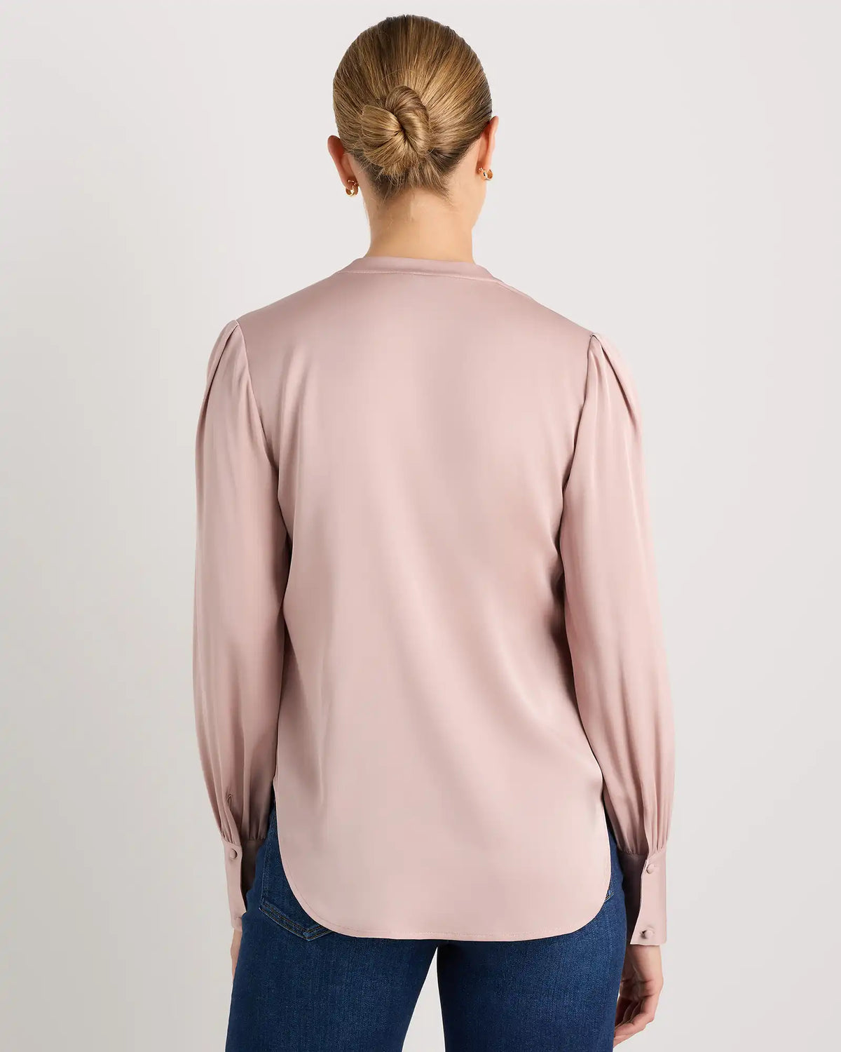 Washable Stretch Silk Peasant Blouse