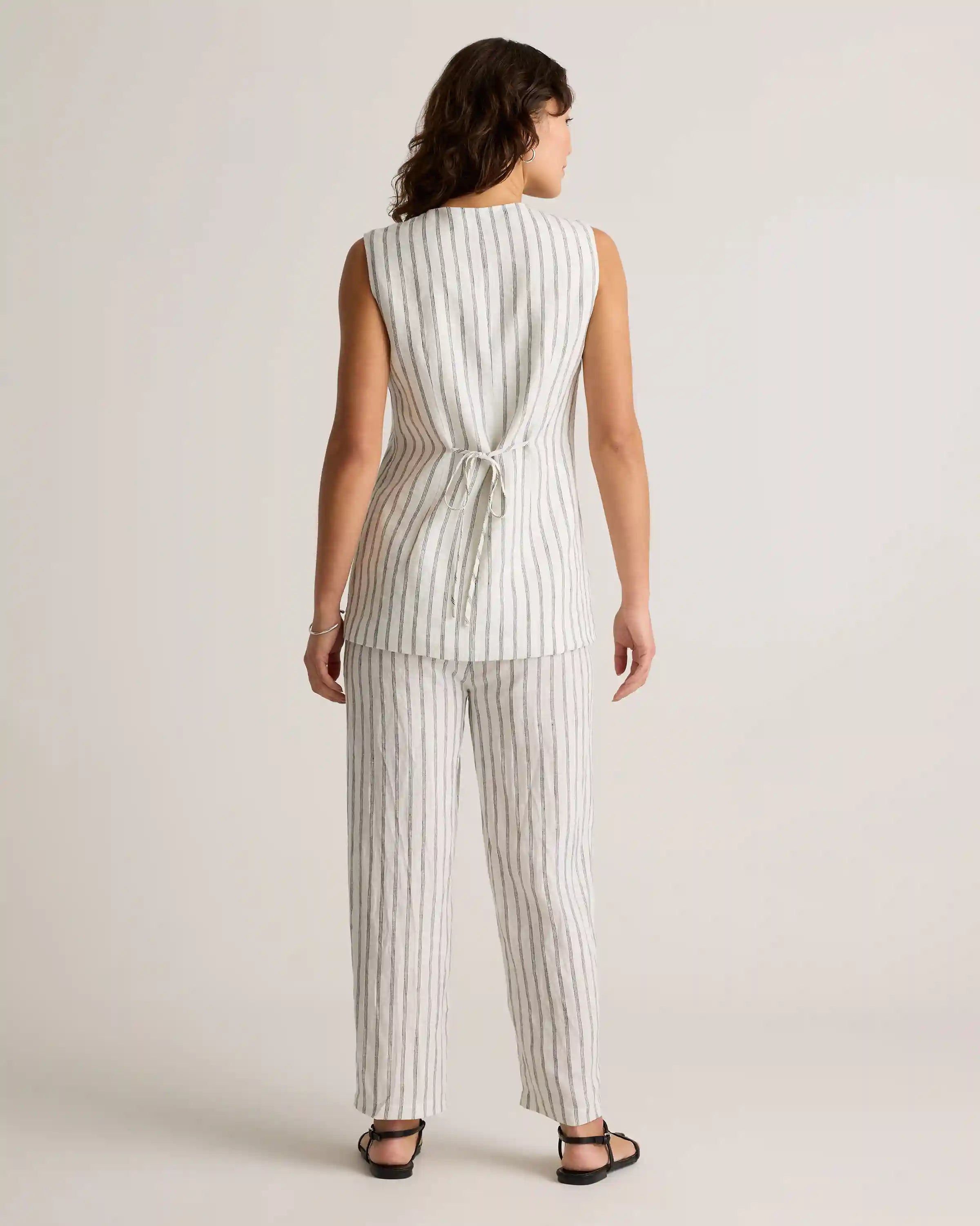 100% European Linen Longline Vest