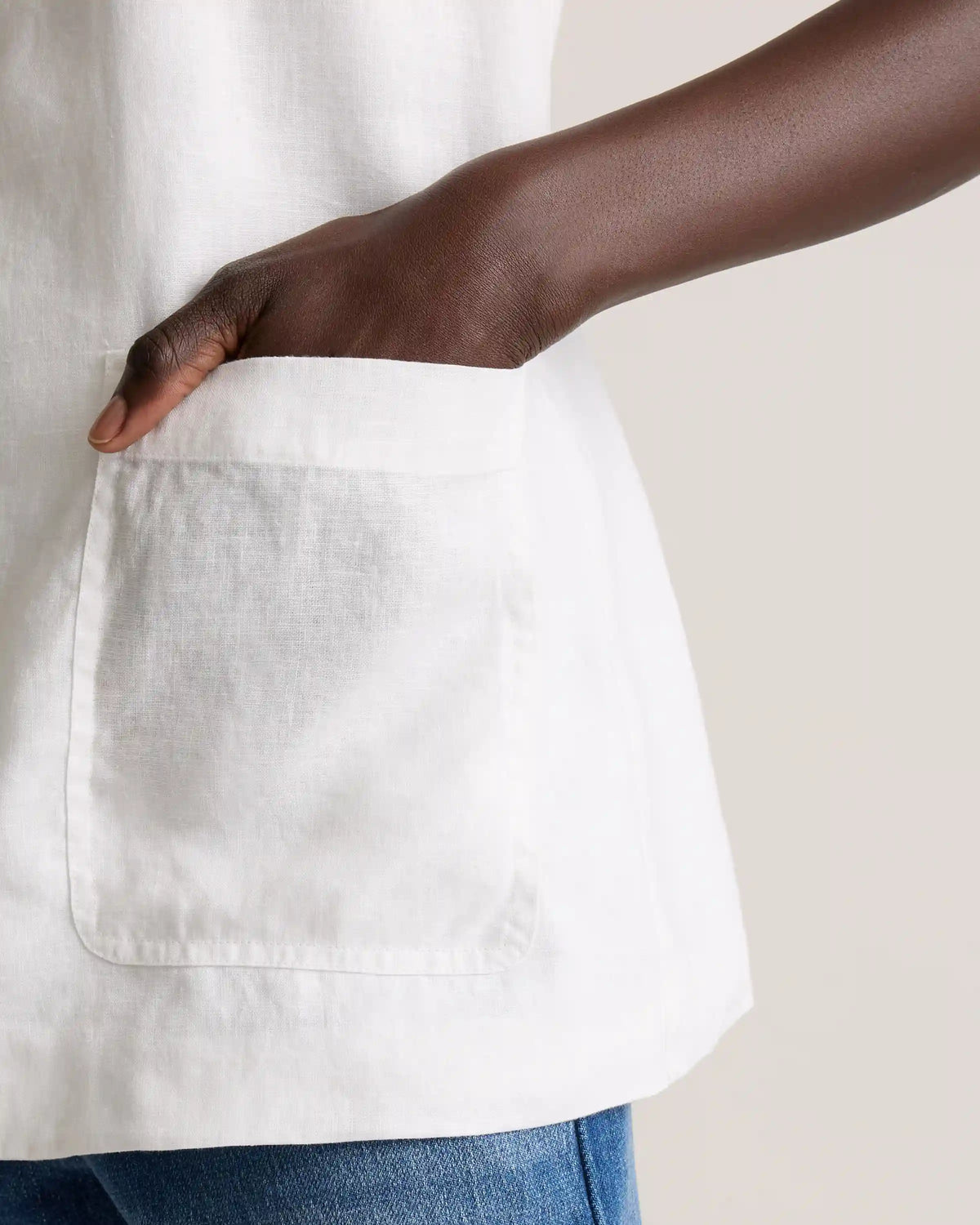 100% European Linen Longline Vest