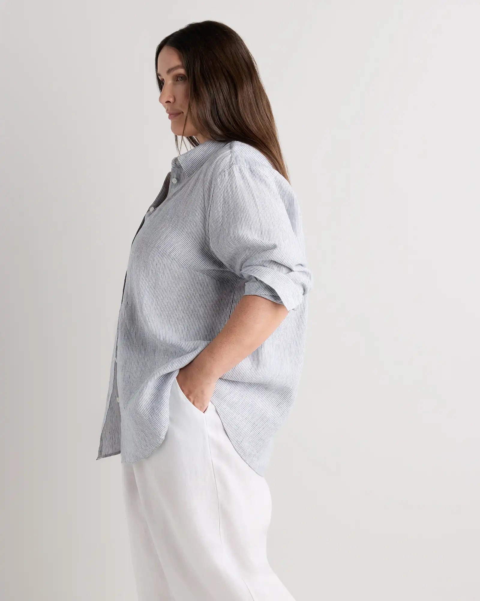 100% European Linen Long Sleeve Shirt