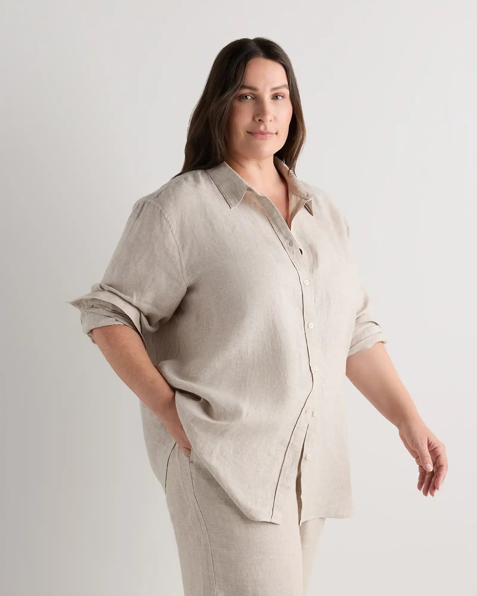 100% European Linen Long Sleeve Shirt