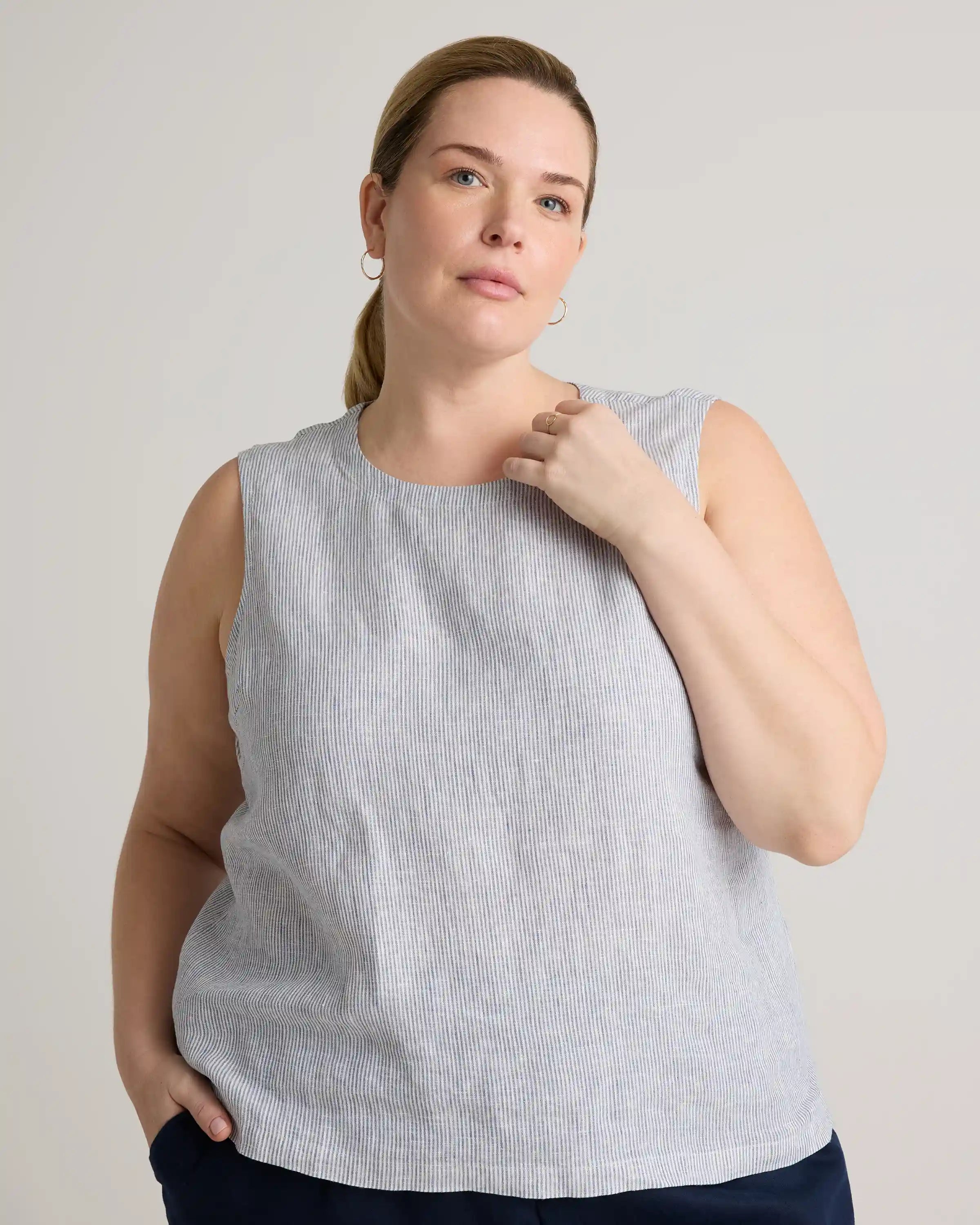 100% European Linen Tank
