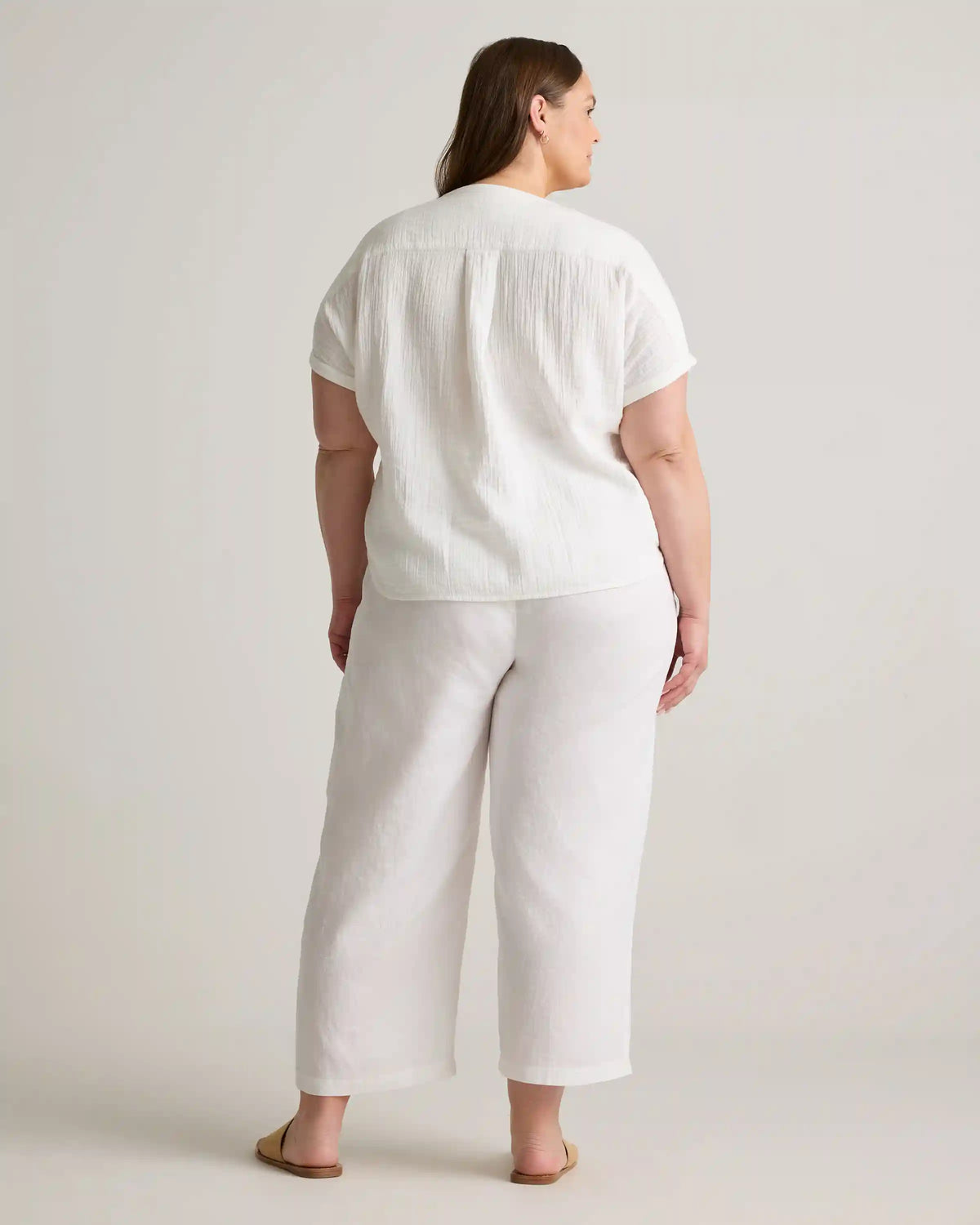 100% Organic Cotton Gauze Roll Sleeve Shirt