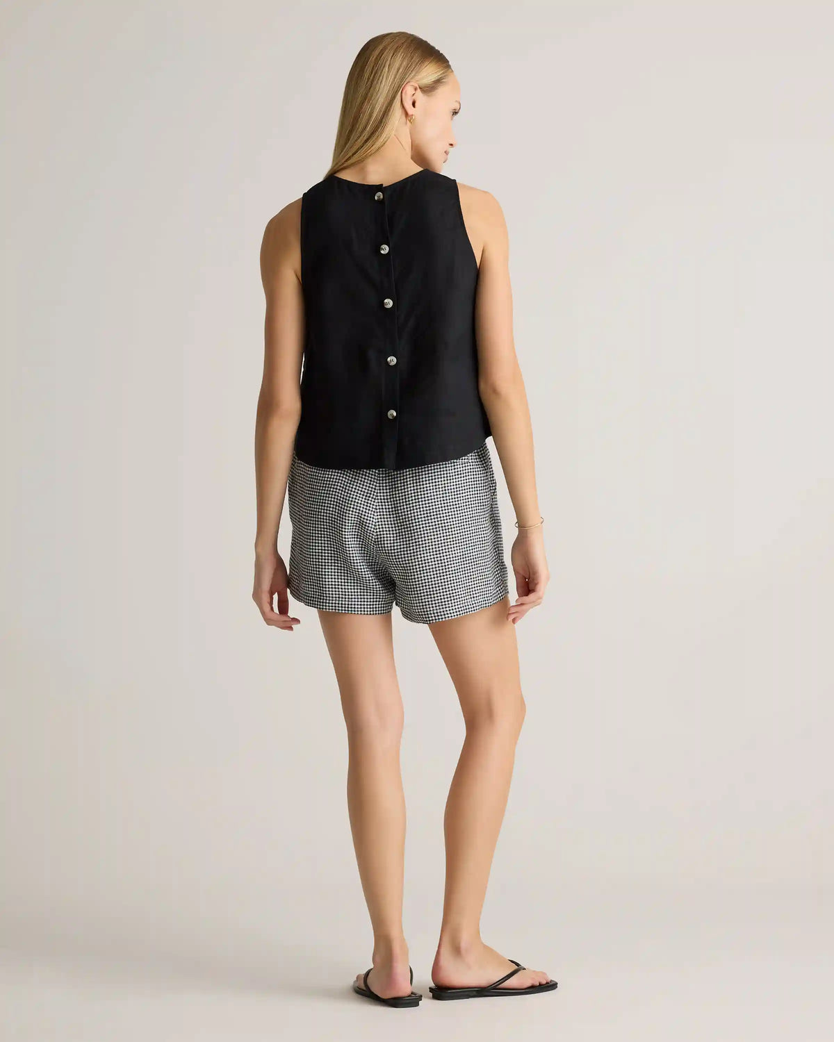 100% European Linen Cropped Tank