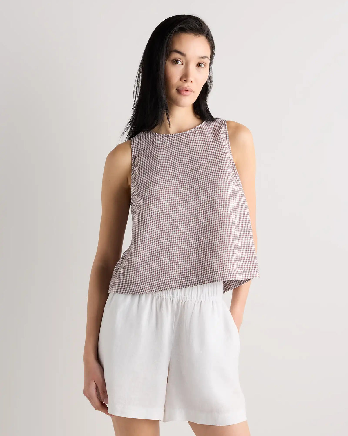 100% European Linen Cropped Tank