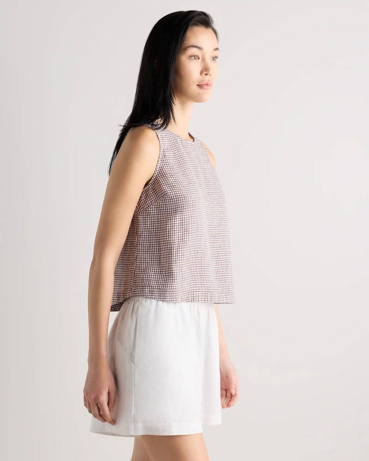 100% European Linen Cropped Tank