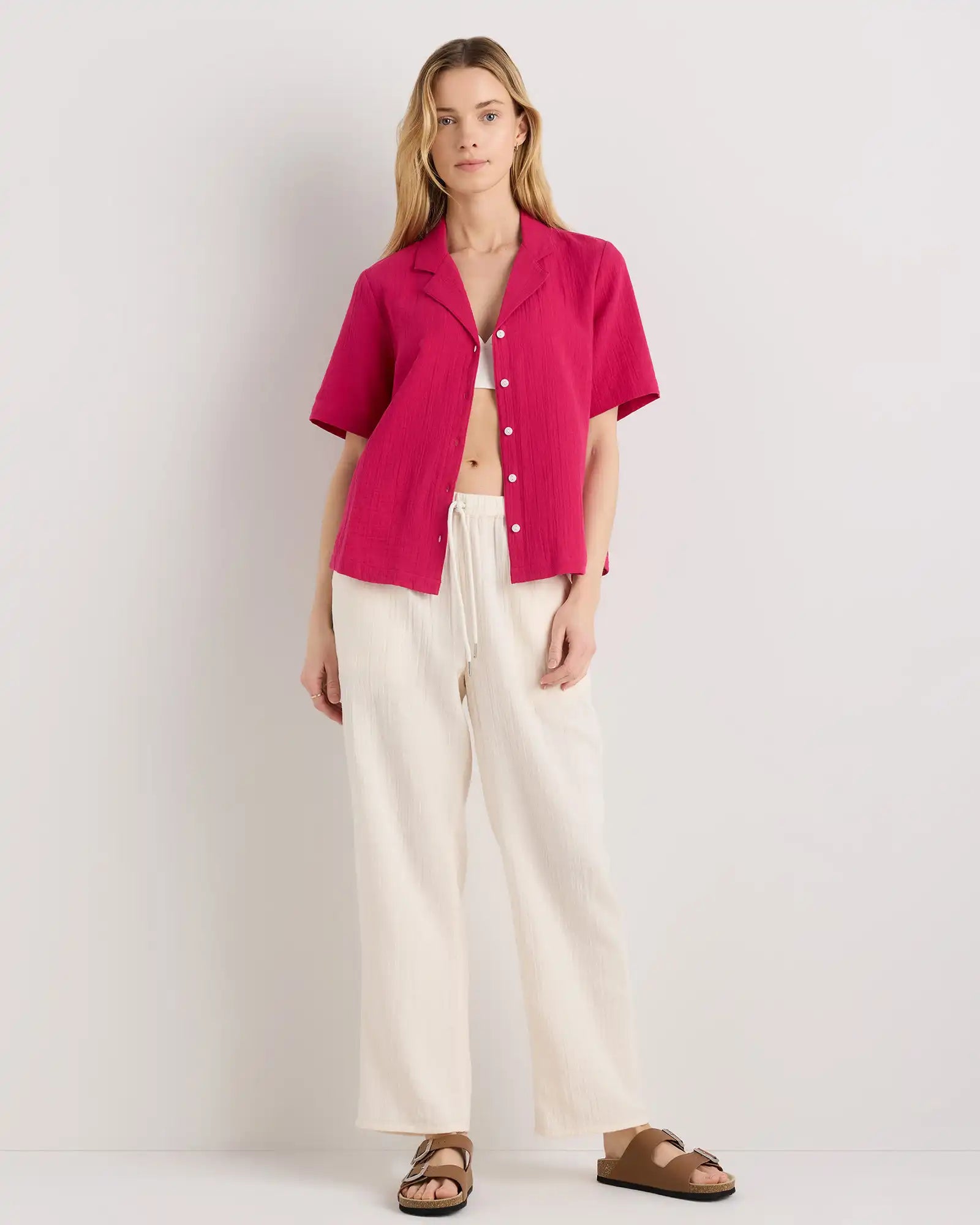 100% Organic Cotton Gauze Short Sleeve Shirt