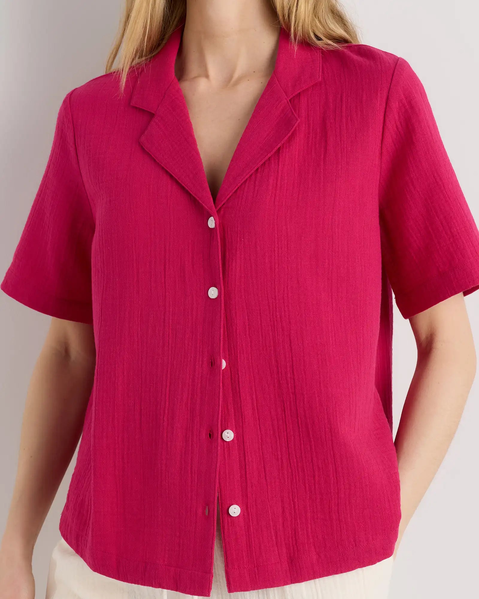 100% Organic Cotton Gauze Short Sleeve Shirt