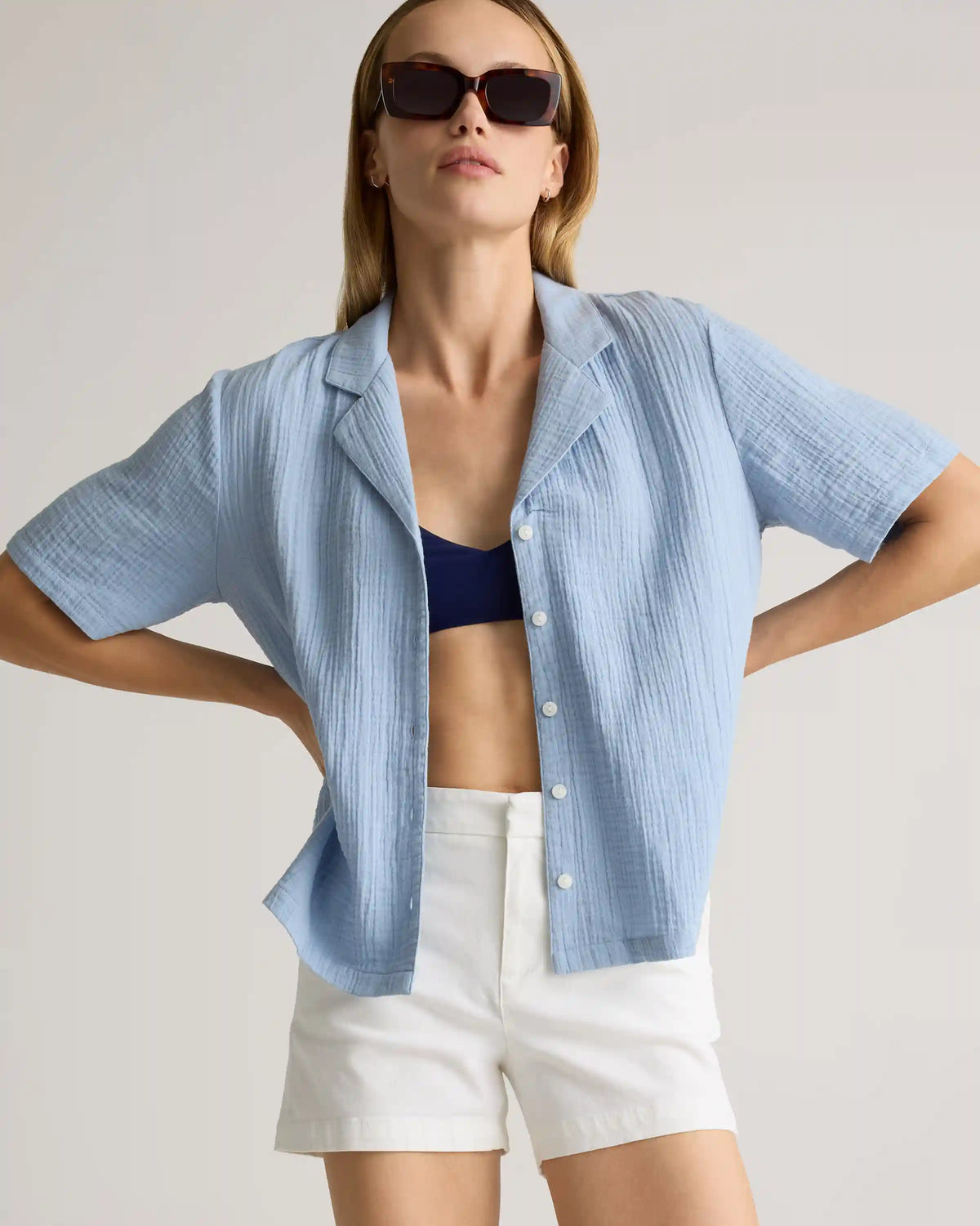 100% Organic Cotton Gauze Short Sleeve Shirt