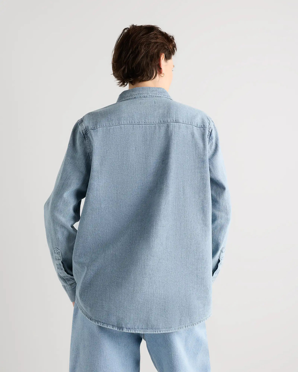 Oversized Denim Maternity Shirt