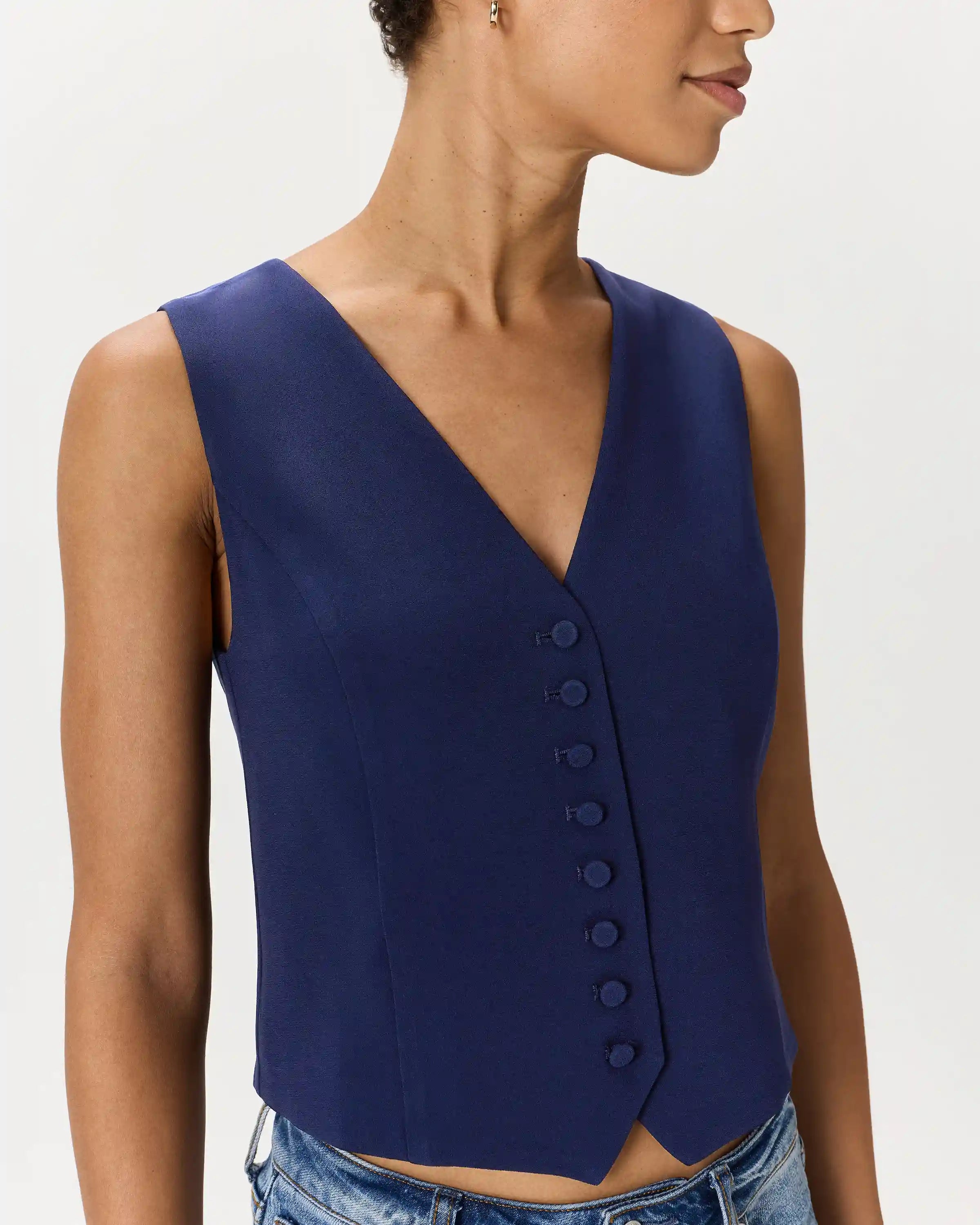 Fluid Crepe Vest
