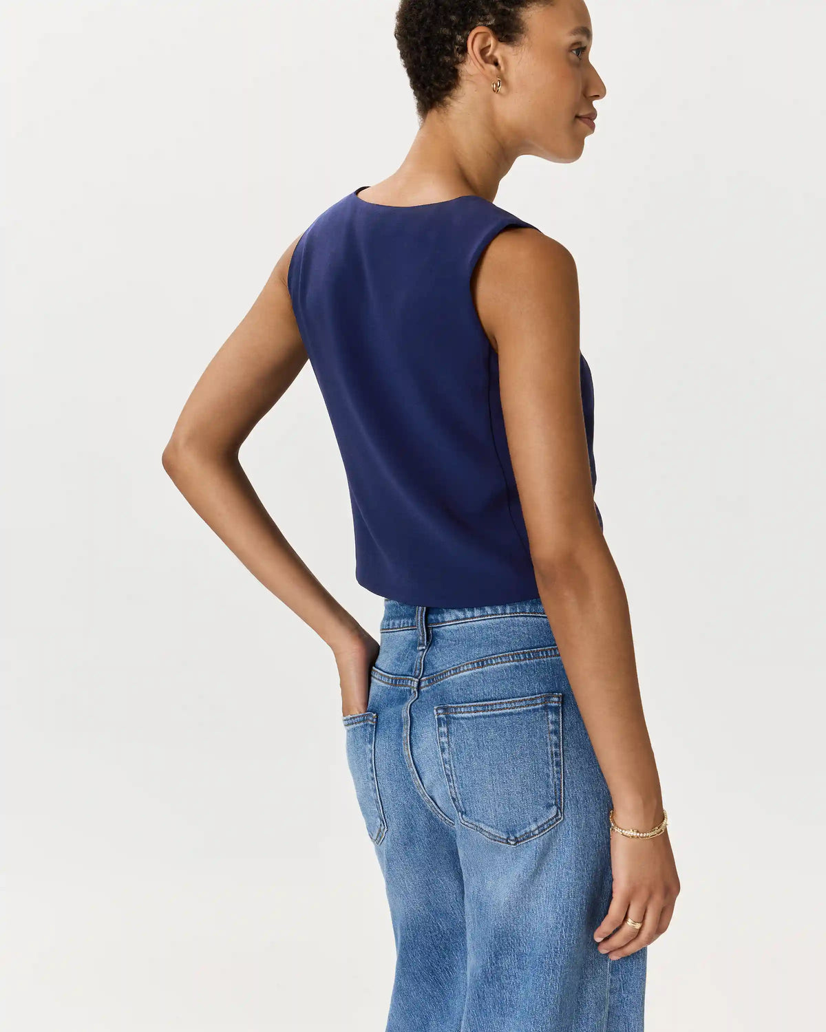 Fluid Crepe Vest