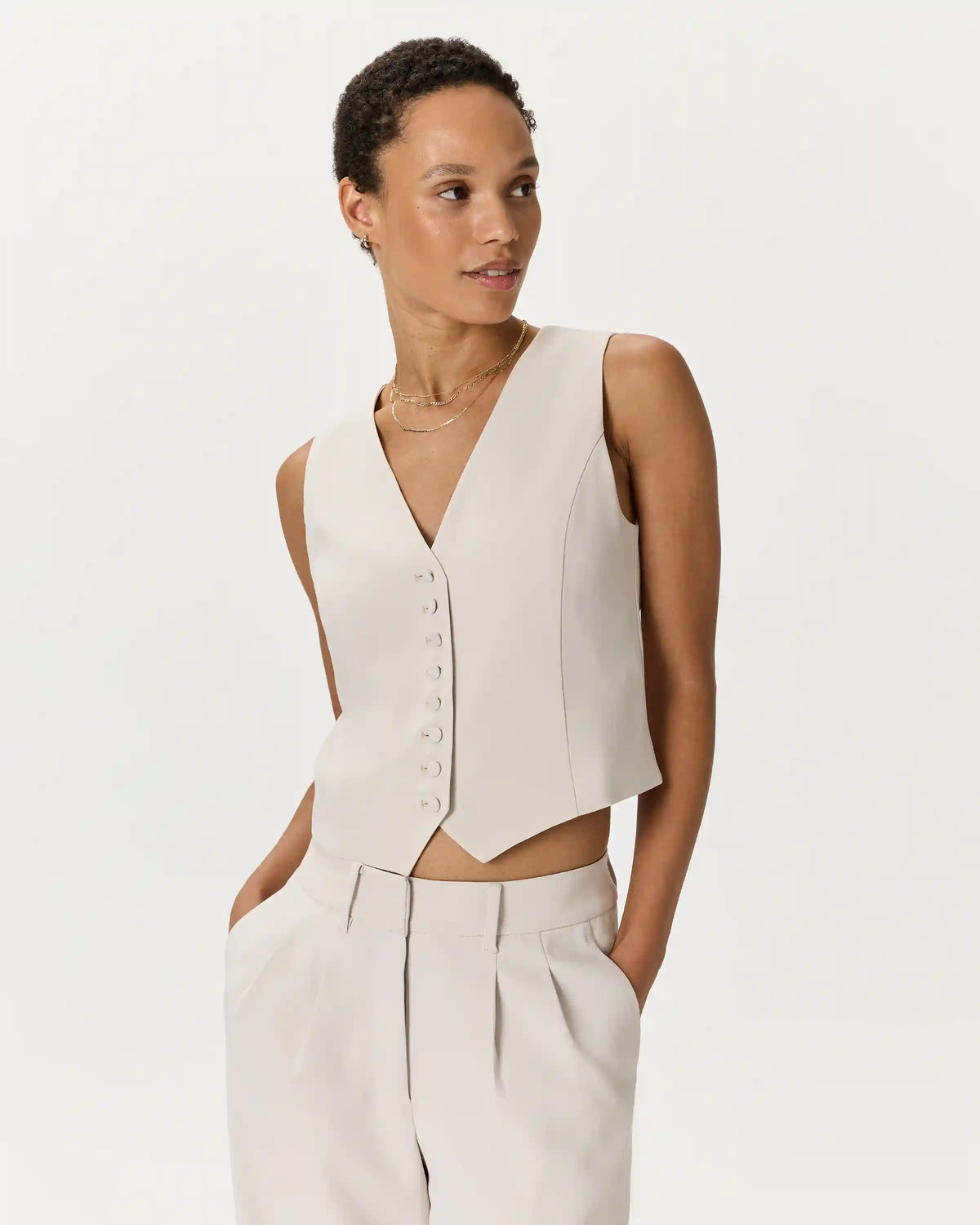 Fluid Crepe Vest