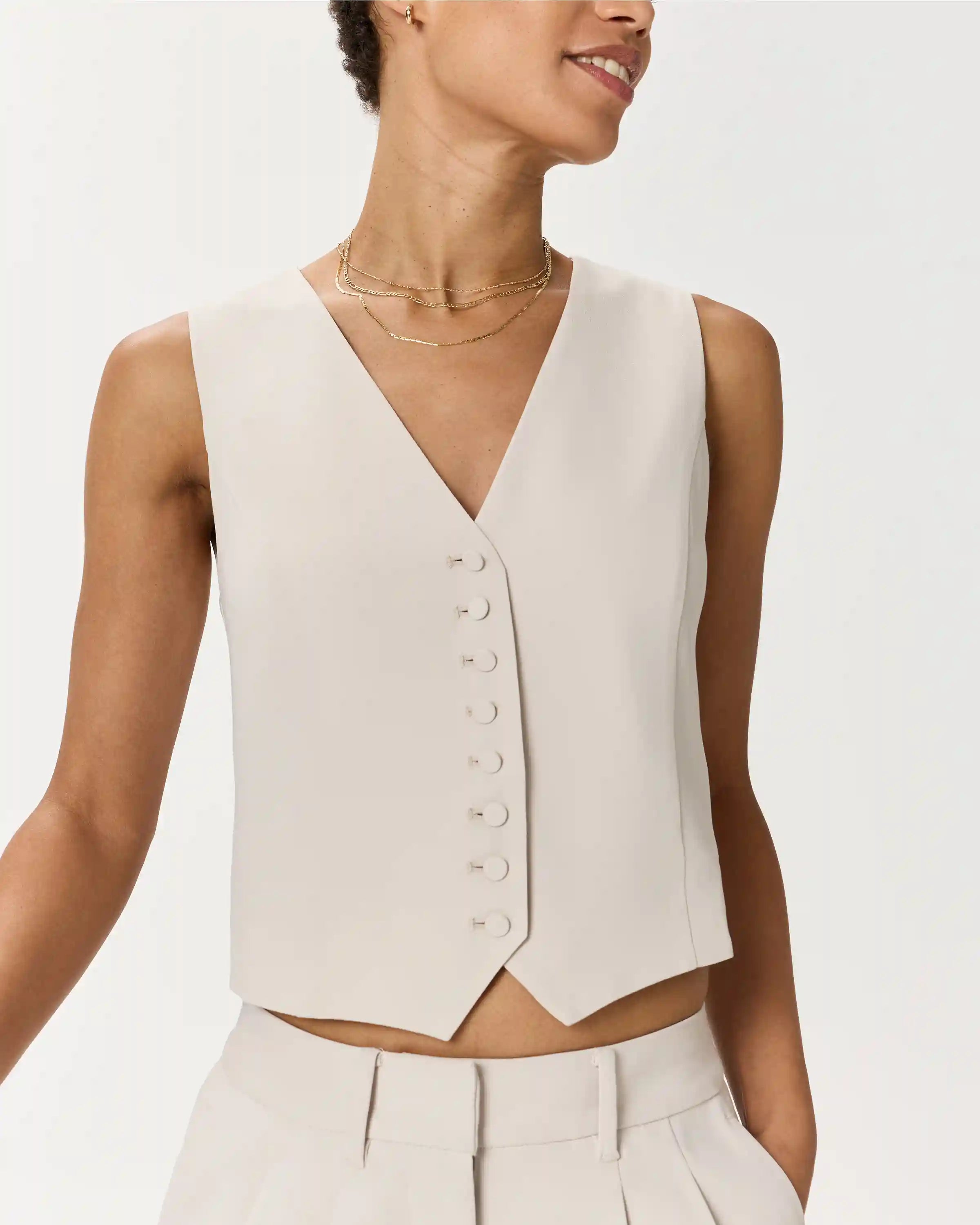 Fluid Crepe Vest