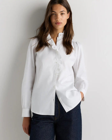 100% Organic Cotton Lace Ruffle Blouse