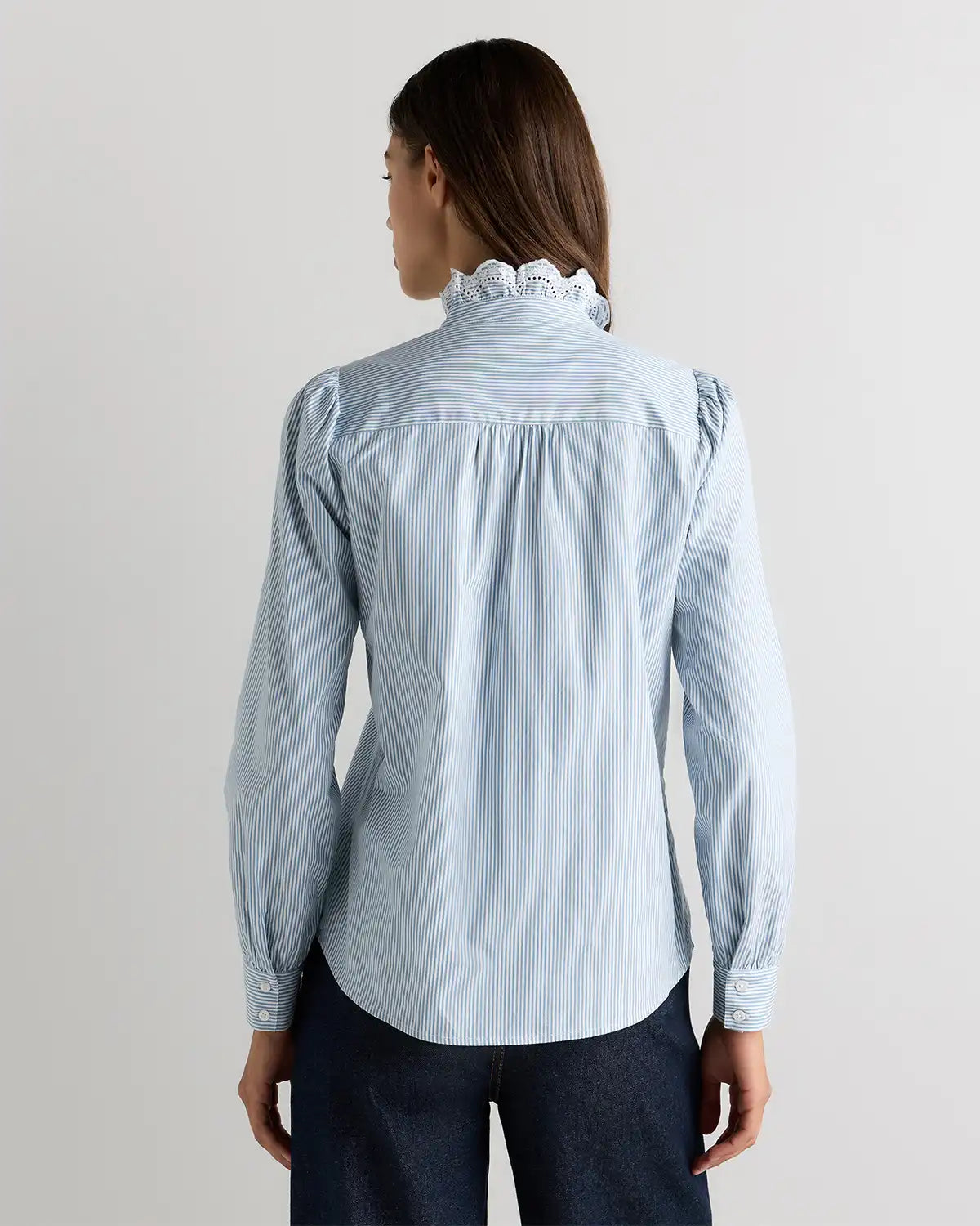 100% Organic Cotton Lace Ruffle Blouse