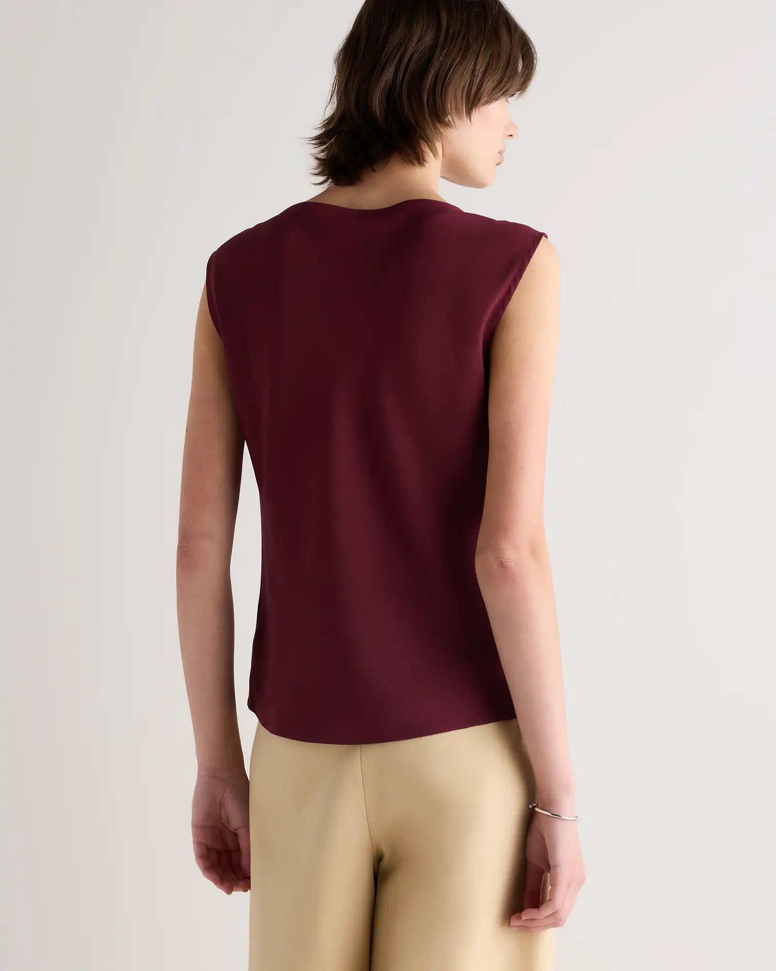 Draped Matte Cowl Neck Tank