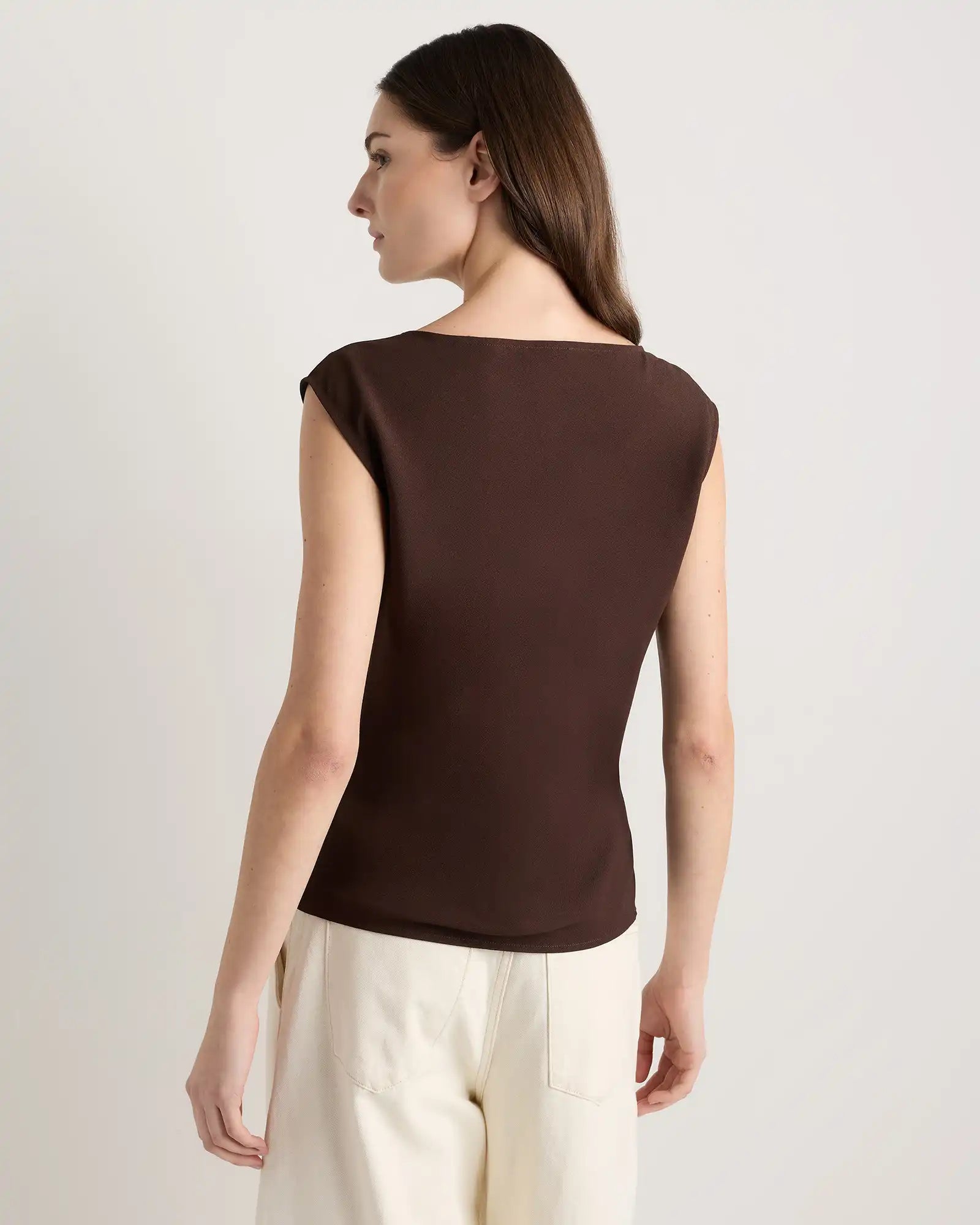 Draped Matte Cowl Neck Tank