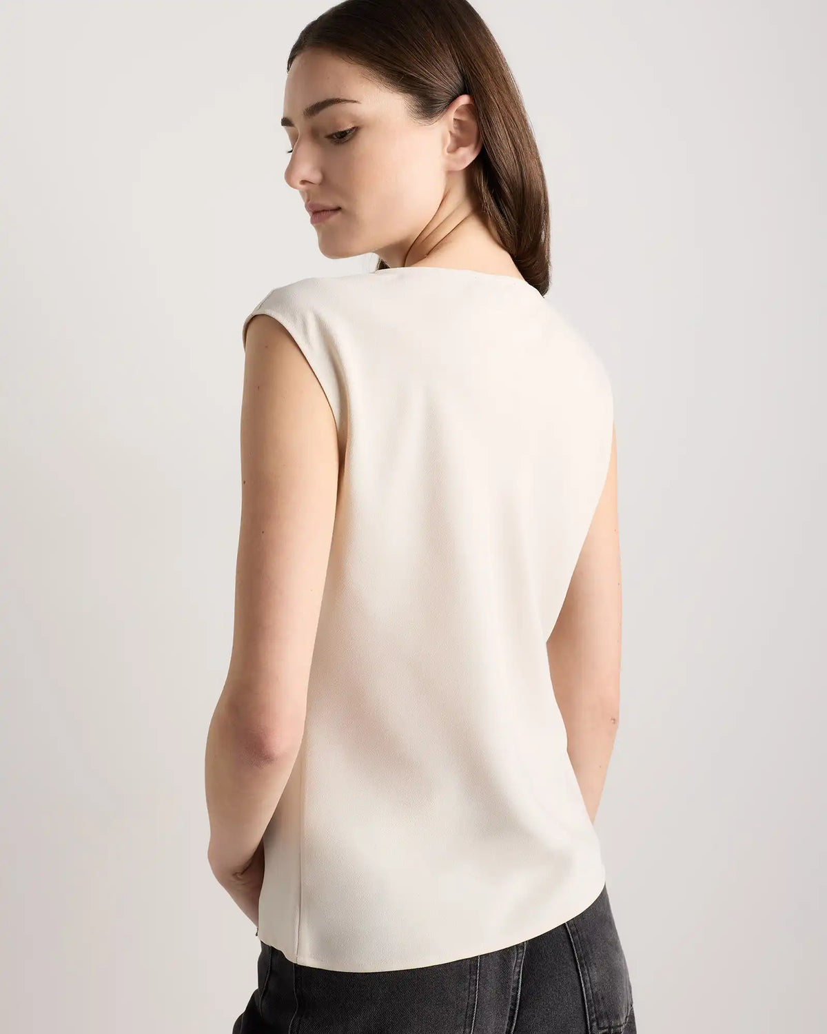 Draped Matte Cowl Neck Tank