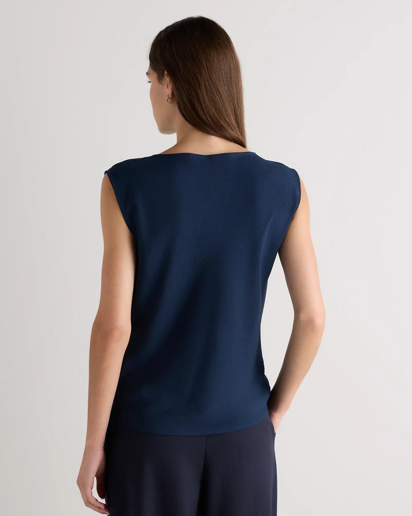 Draped Matte Cowl Neck Tank
