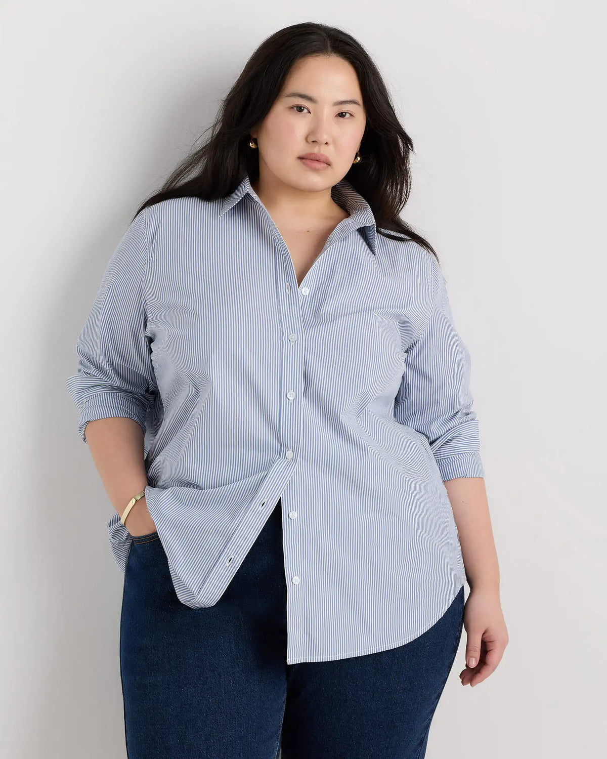 100% Organic Cotton Poplin Long Sleeve Shirt