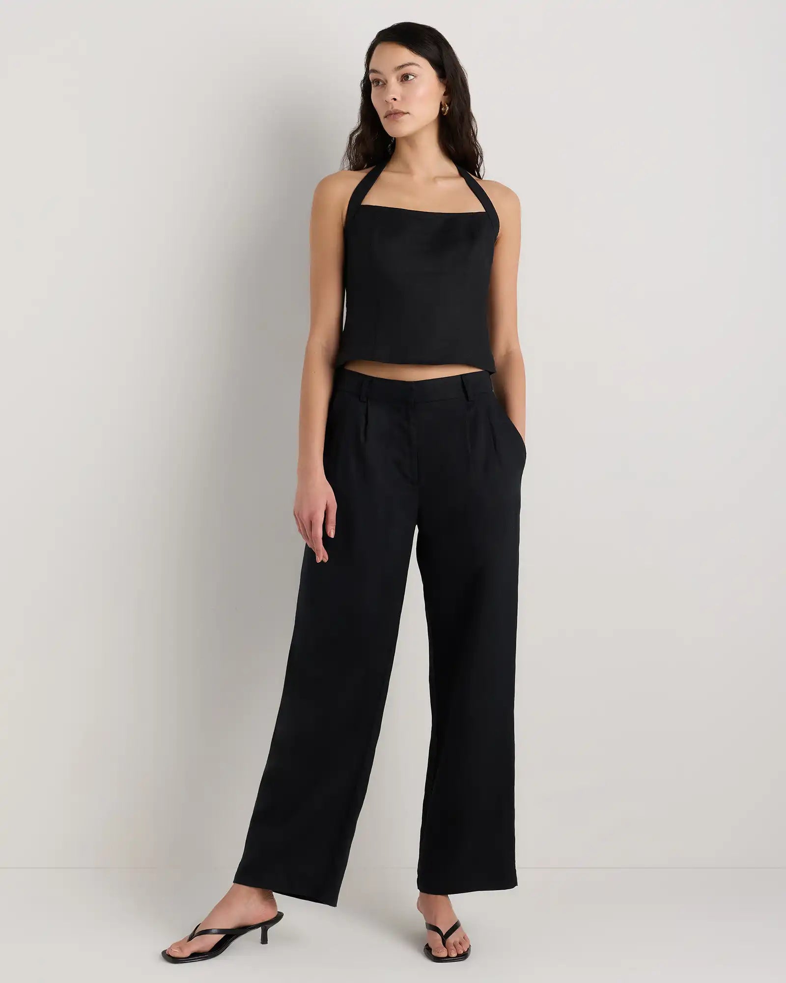 100% European Linen Halter Top