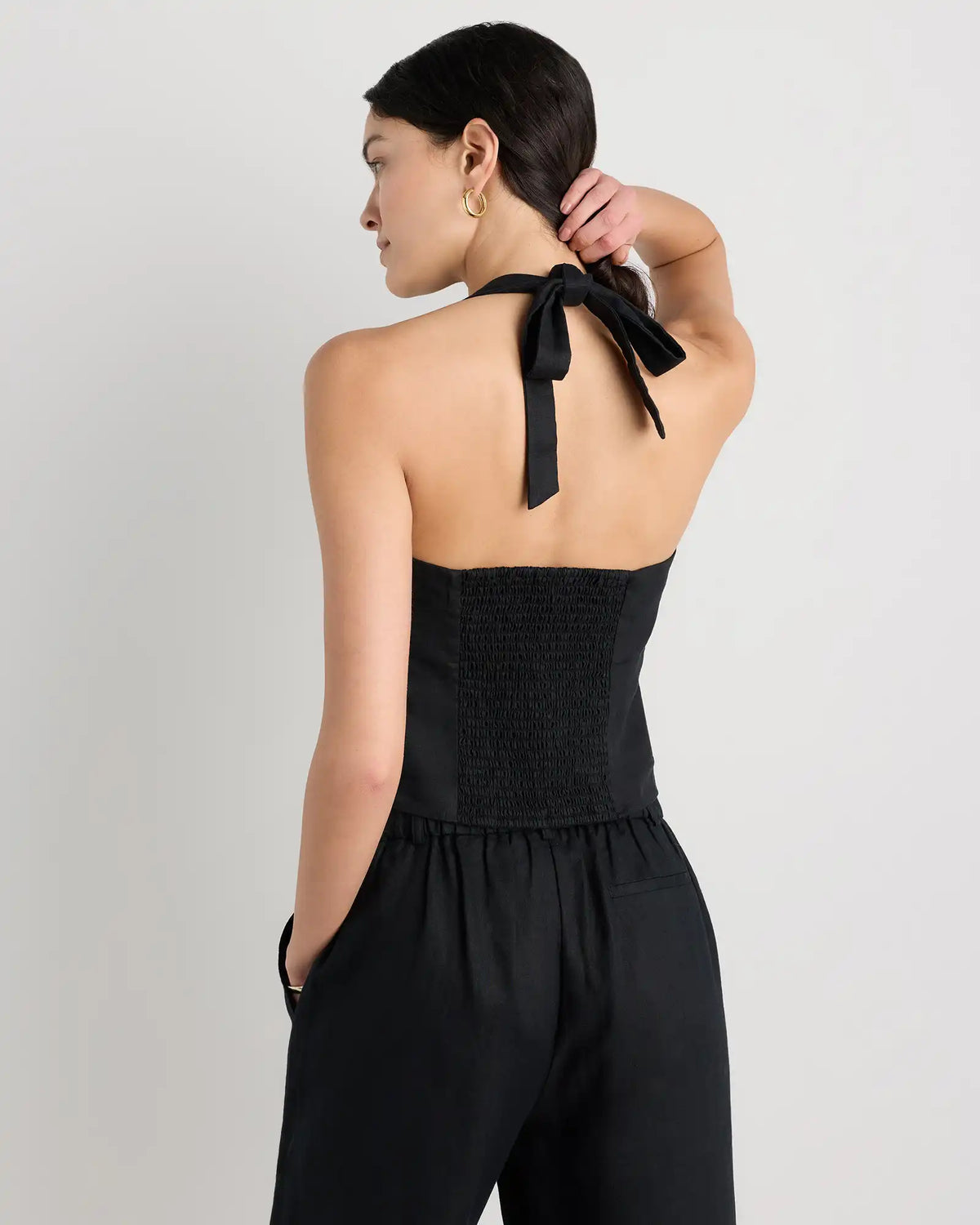 100% European Linen Halter Top