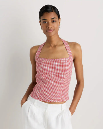 100% European Linen Halter Top