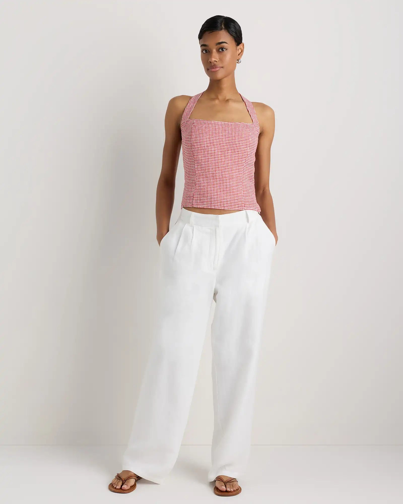 100% European Linen Halter Top
