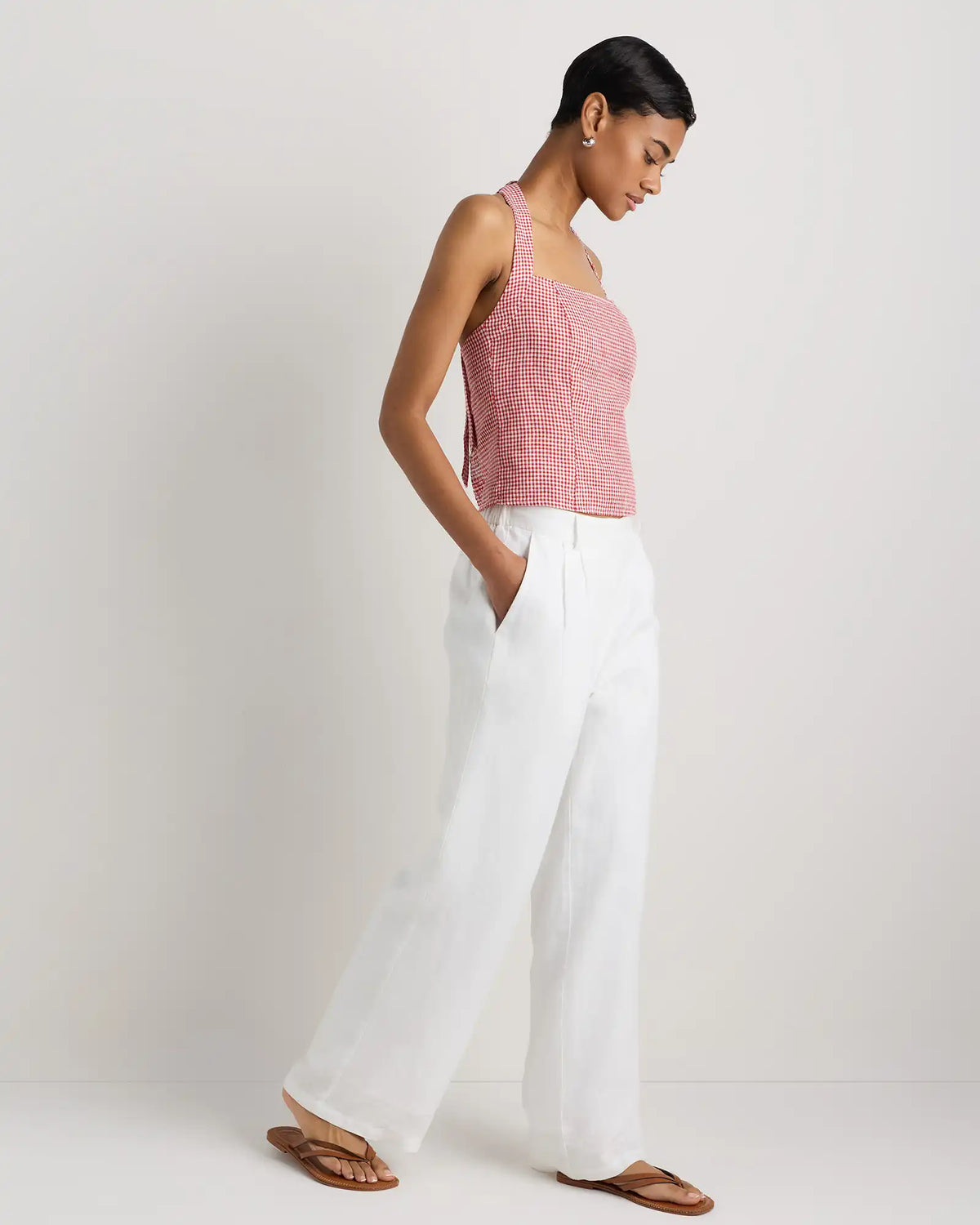 100% European Linen Halter Top