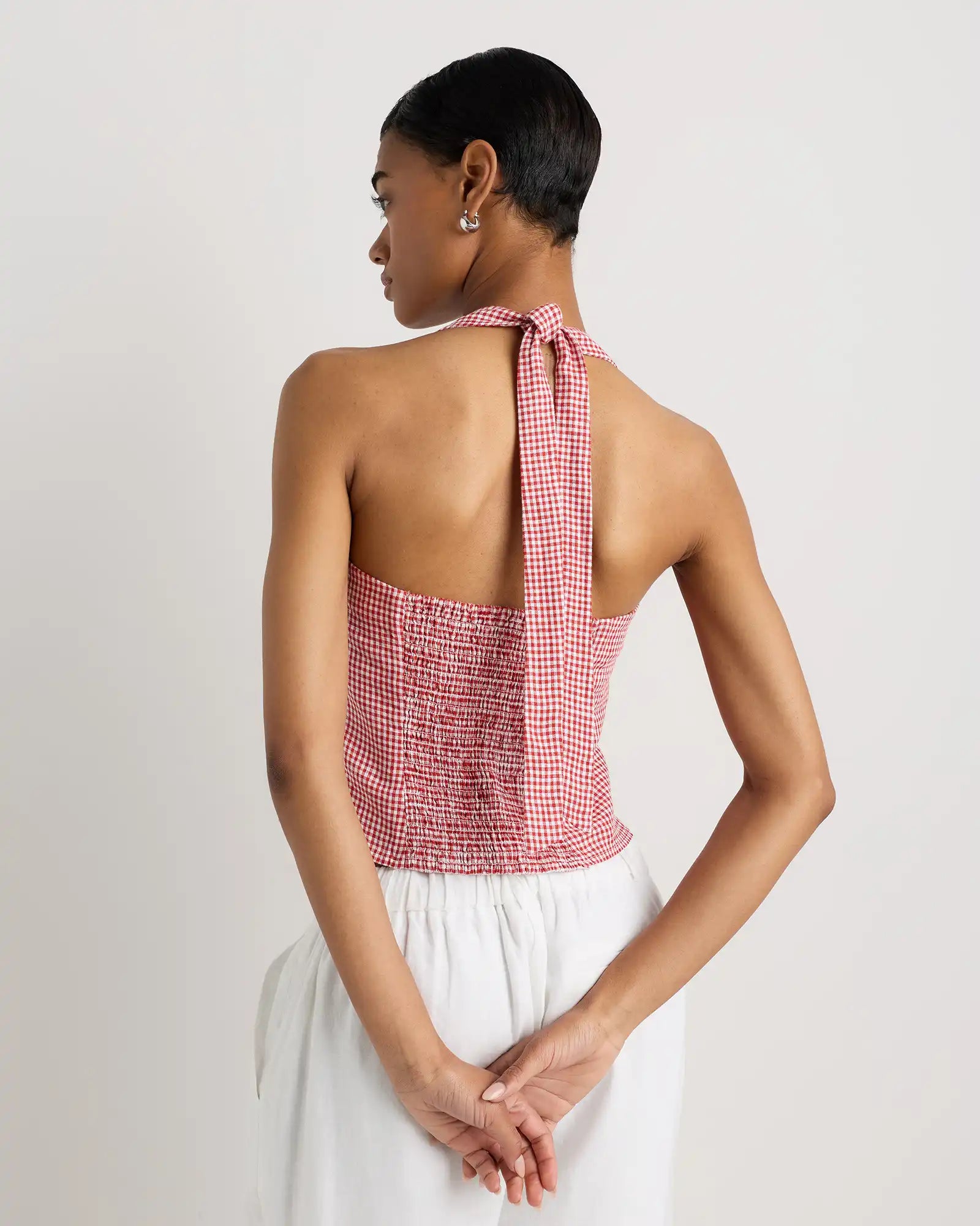 100% European Linen Halter Top