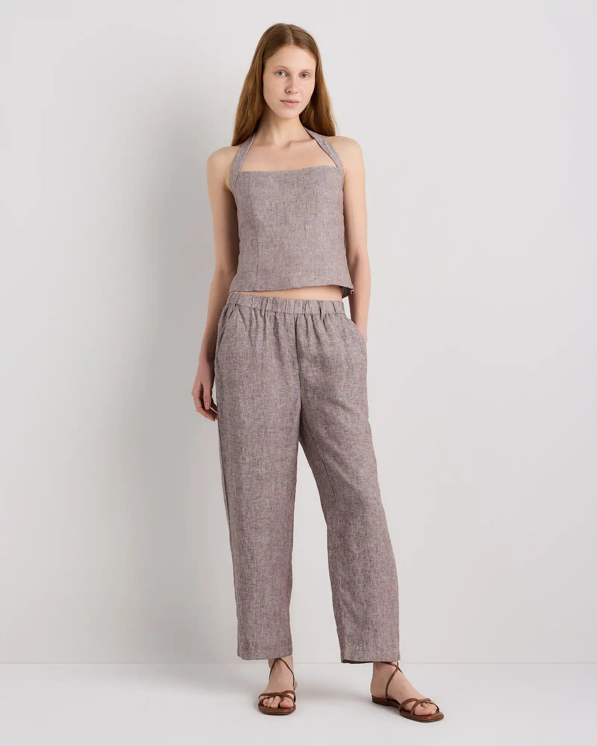 100% European Linen Halter Top
