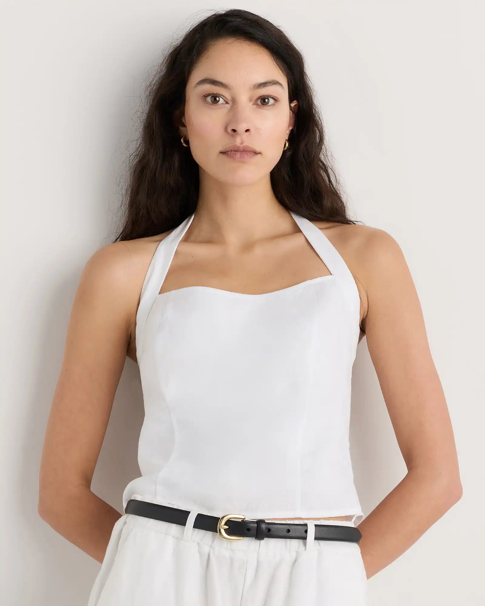 100% European Linen Halter Top