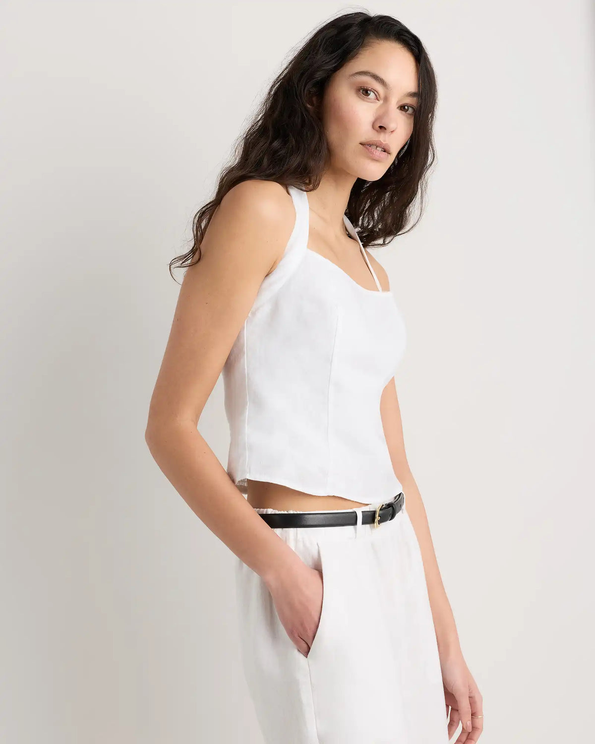 100% European Linen Halter Top