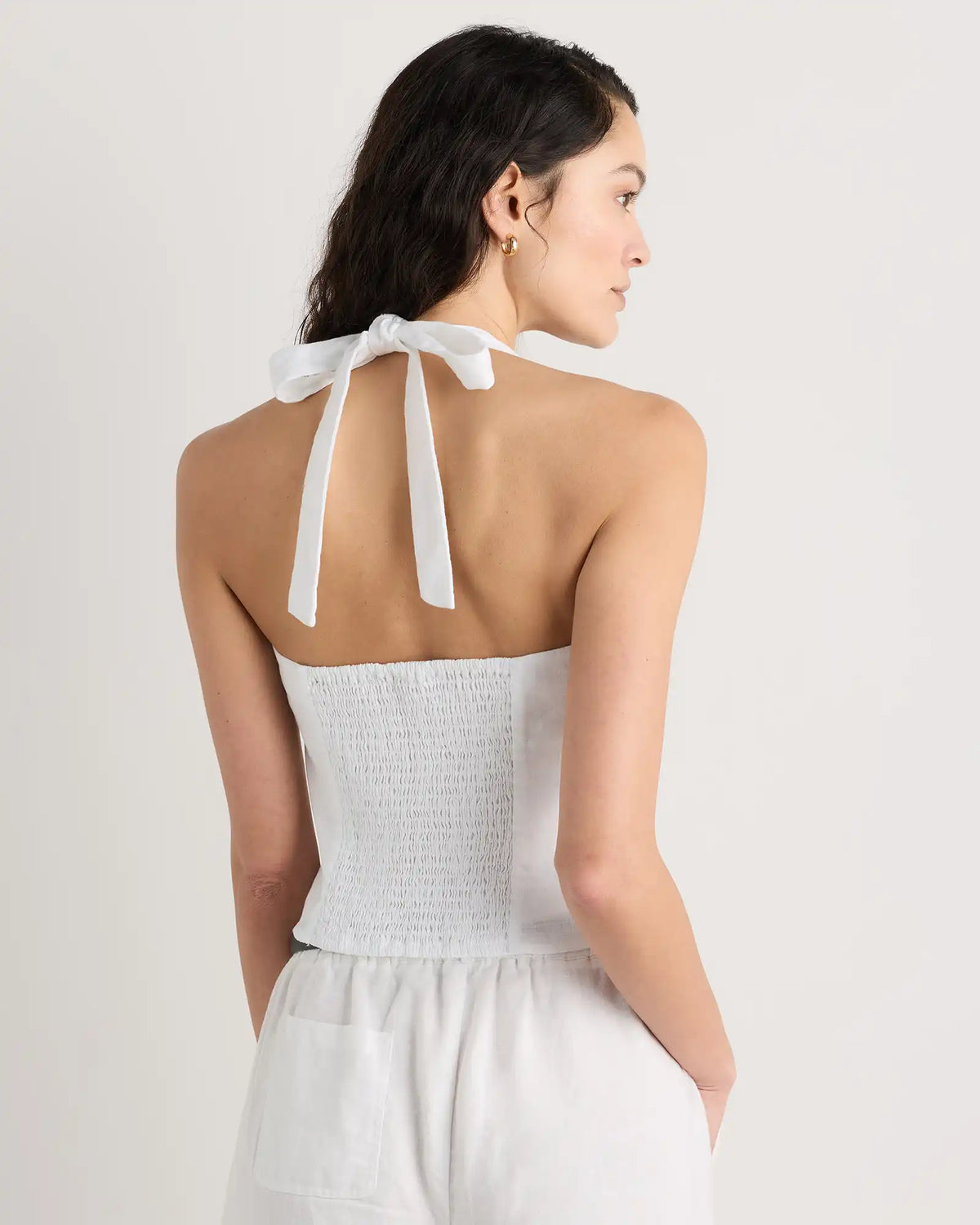 100% European Linen Halter Top
