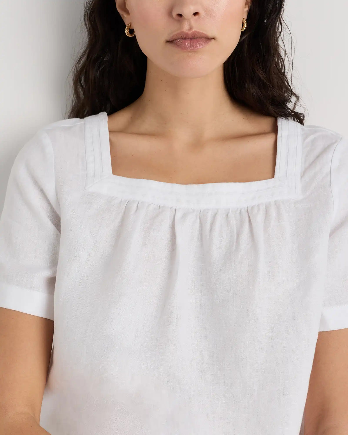 100% European Linen Square Neck Swing Top