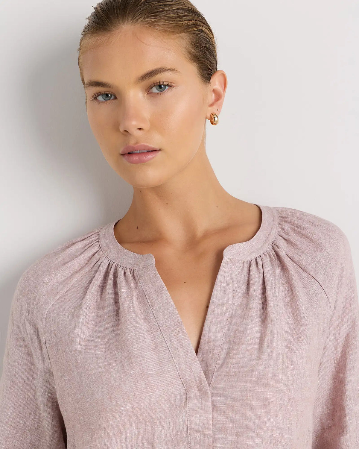 100% European Linen Peasant Top