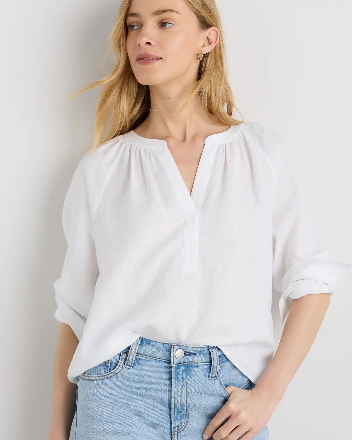 100% European Linen Peasant Top