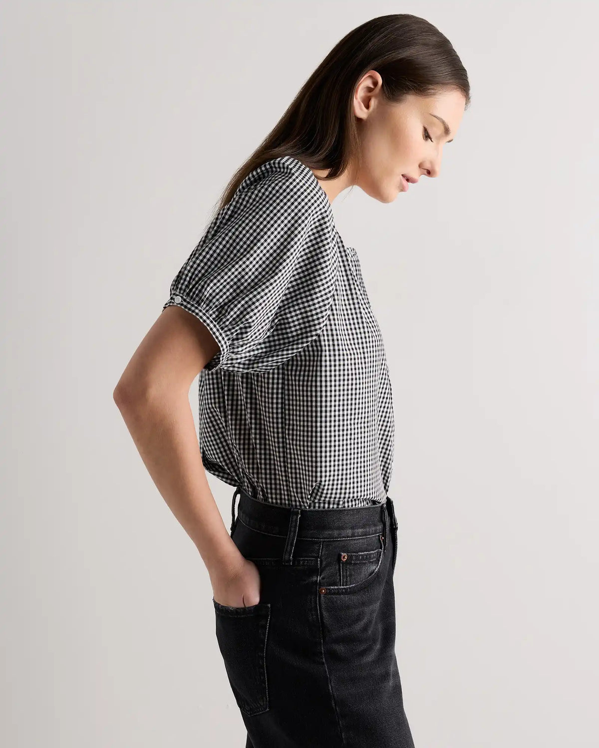 Cotton Viscose Voile Raglan Short Sleeve Blouse
