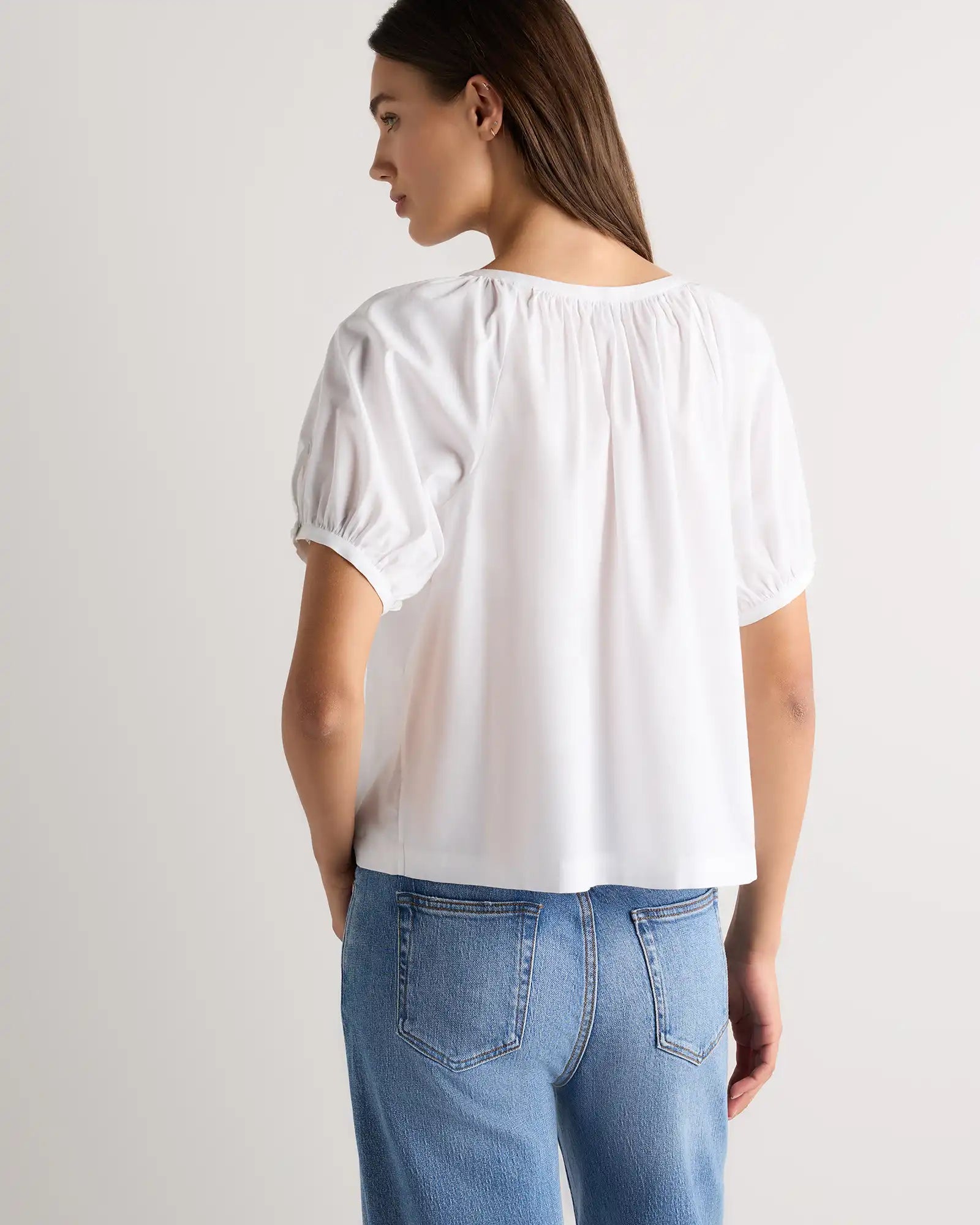 Cotton Viscose Voile Raglan Short Sleeve Blouse