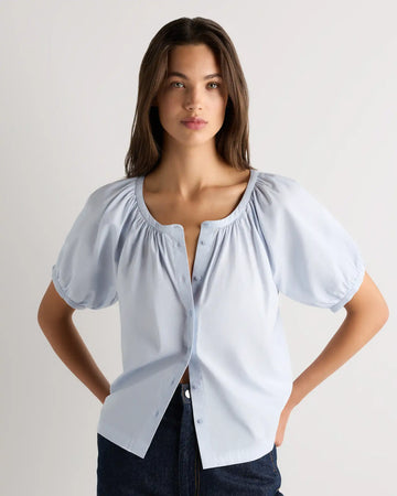 Cotton Viscose Voile Raglan Short Sleeve Blouse