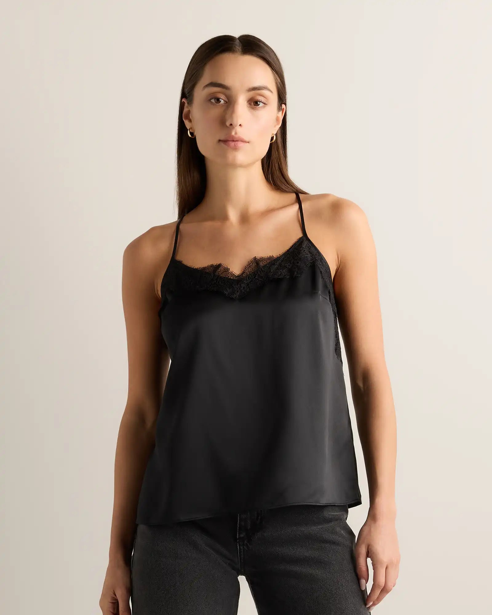 100% Washable Silk Lace Cami