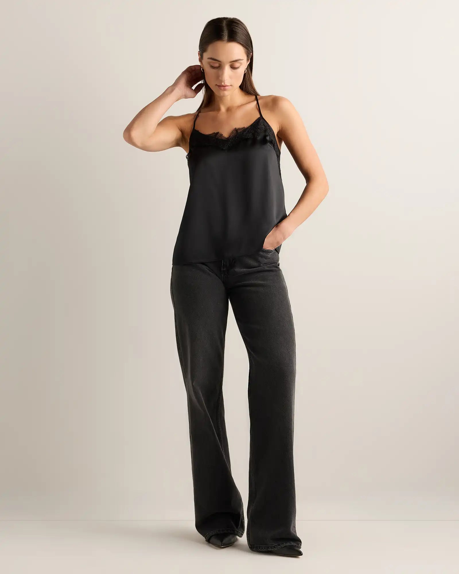 100% Washable Silk Lace Cami