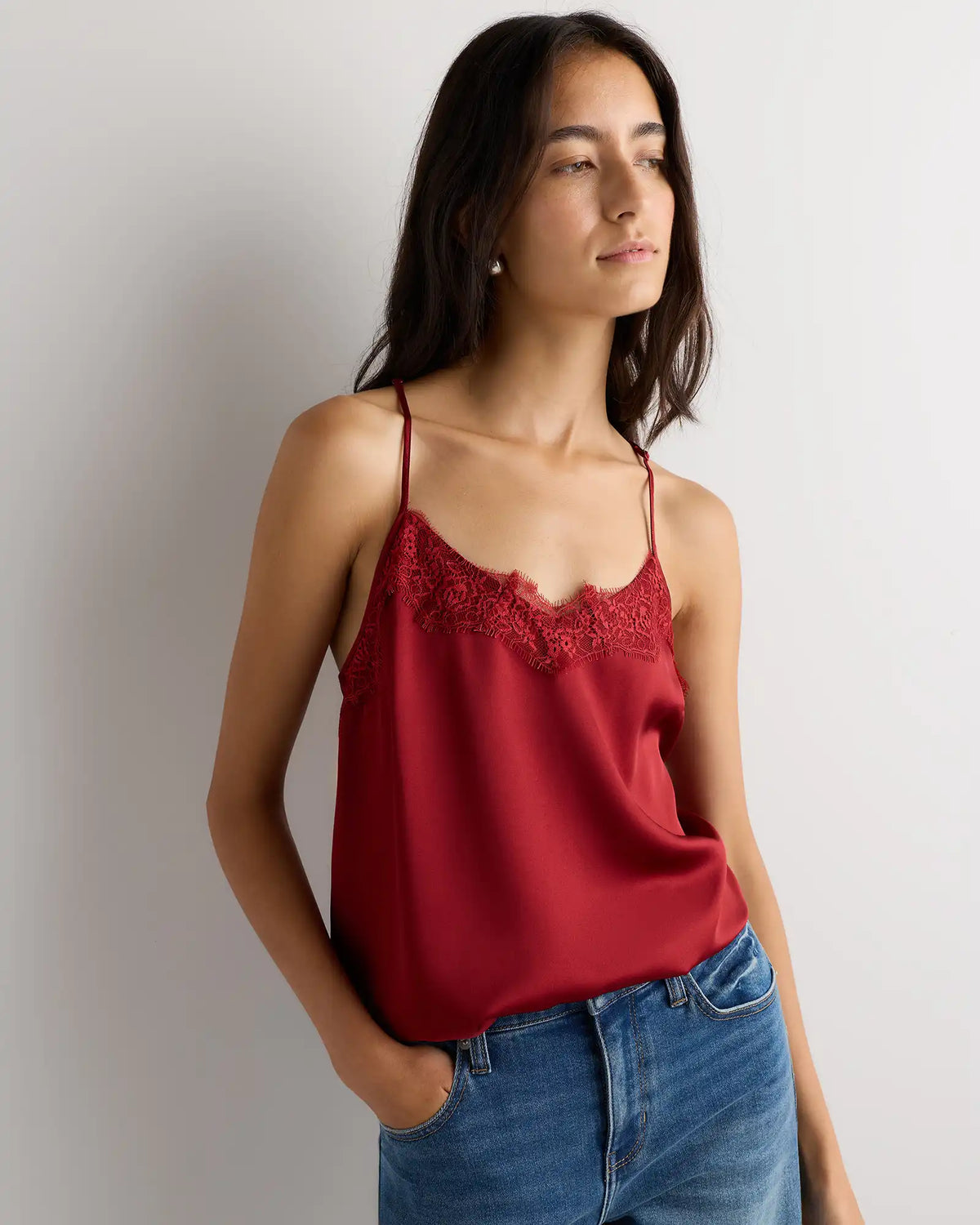 100% Washable Silk Lace Cami