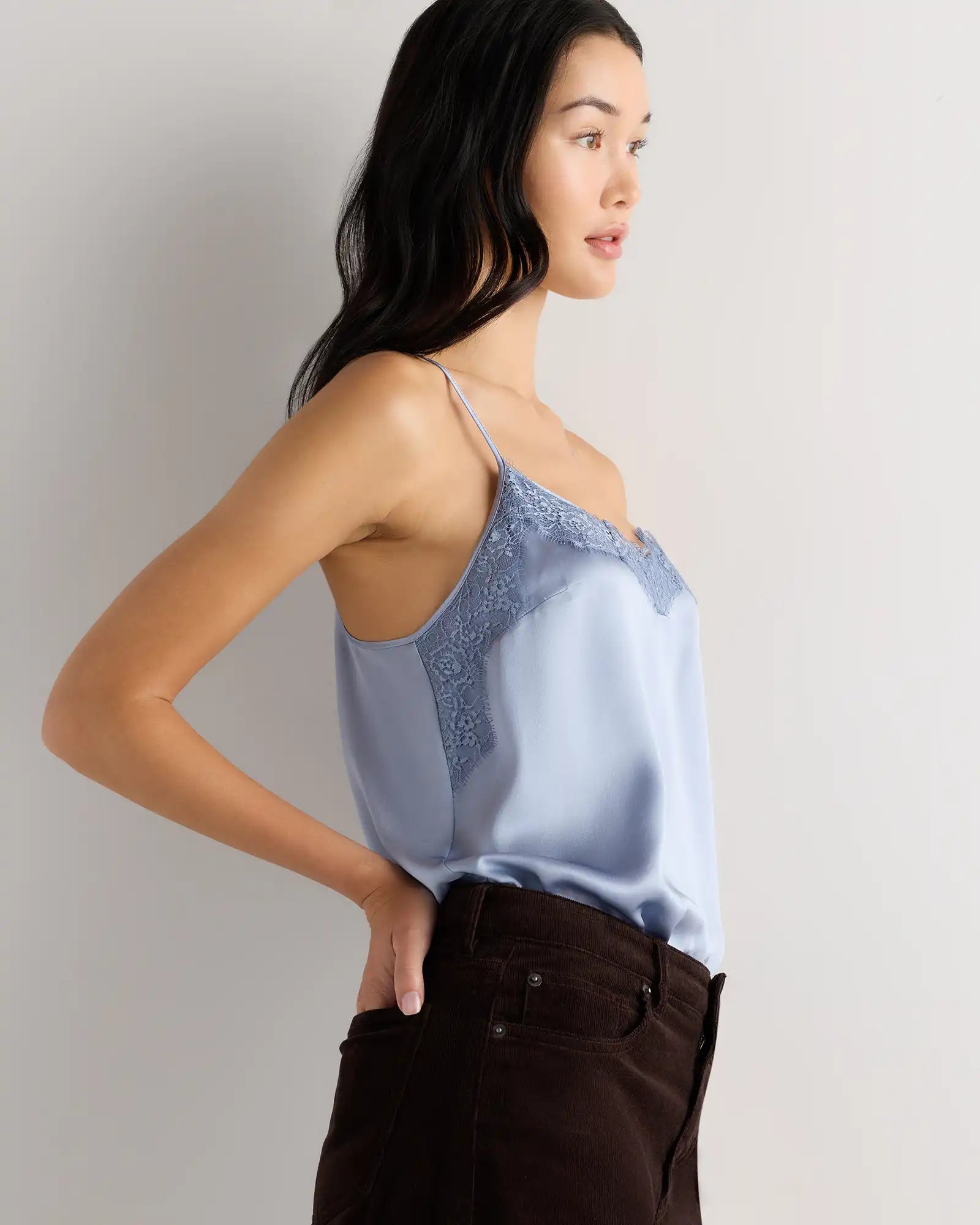 100% Washable Silk Lace Cami